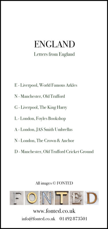 An image showing exactly where the letters are from in the word england