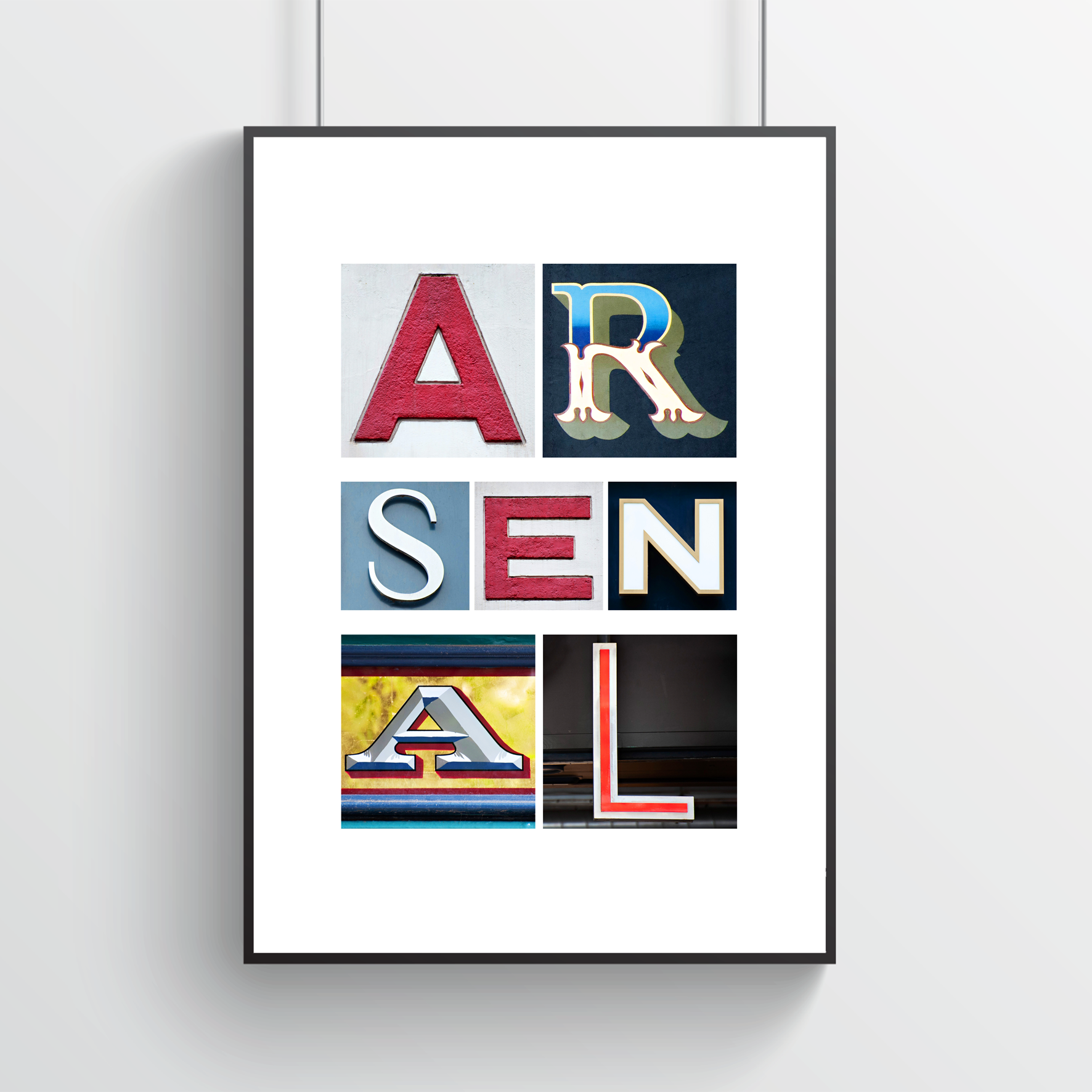 art print using letters from around highbury