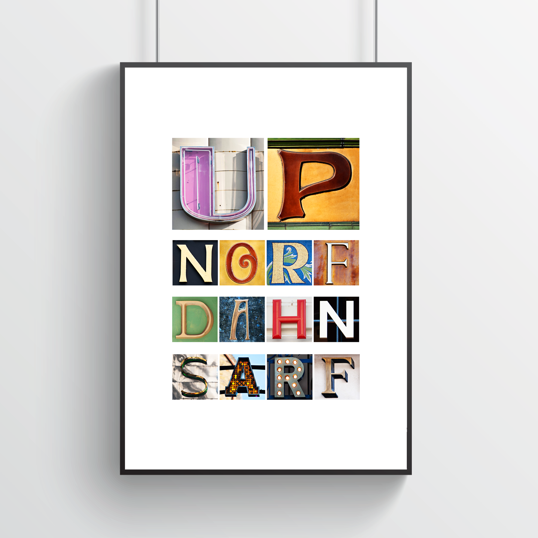 UP NORF DAHN SARF Art Print - Image 2